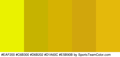 #EAF200 #C6B300 #D6B202 #D1A60C #E5B90B Colors