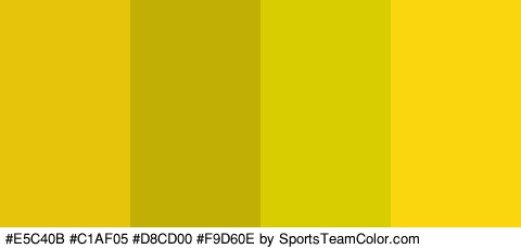 #E5C40B #C1AF05 #D8CD00 #F9D60E Colors