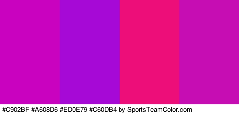 #C902BF #A608D6 #ED0E79 #C60DB4 Colors