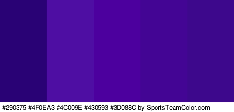 #290375 #4F0EA3 #4C009E #430593 #3D088C Colors