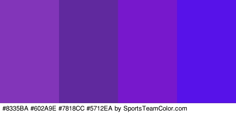 #8335BA #602A9E #7818CC #5712EA Colors