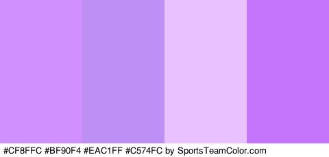 #CF8FFC #BF90F4 #EAC1FF #C574FC Colors