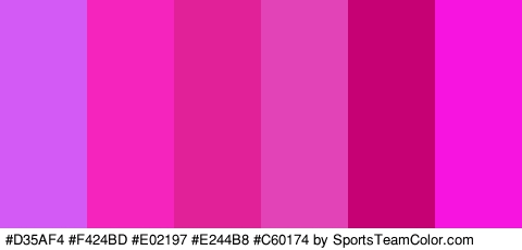 #D35AF4 #F424BD #E02197 #E244B8 #C60174 #F713E0 Colors