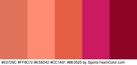 #E0725C #FF8C72 #E55D42 #CC1A61 #8E0525 Colors