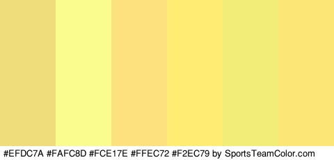 #EFDC7A #FAFC8D #FCE17E #FFEC72 #F2EC79 #FCE676 Colors