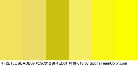 #F2E15E #EADB69 #C9C012 #F4ED61 #F9F618 #FCFC02 Colors