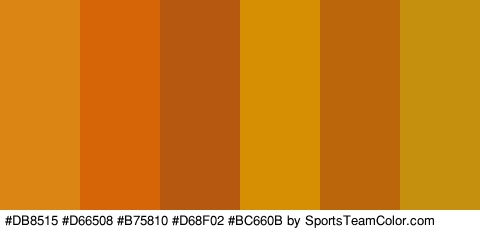 #DB8515 #D66508 #B75810 #D68F02 #BC660B #C4900D Colors