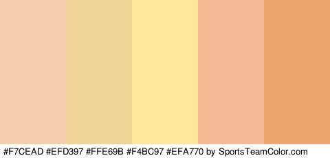 #F7CEAD #EFD397 #FFE69B #F4BC97 #EFA770 Colors