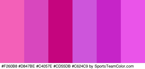 #F260B8 #D847BE #C4057E #CD55DB #C624C9 #EA54E8 Colors