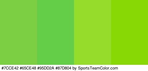 #7CCE42 #65CE48 #95DD2A #87D804 Colors