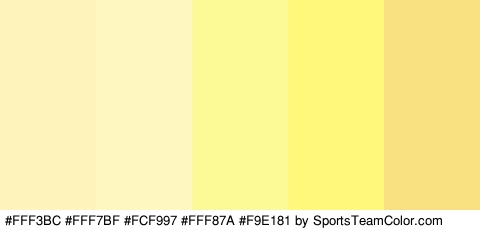 #FFF3BC #FFF7BF #FCF997 #FFF87A #F9E181 Colors