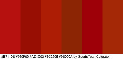 #B7110E #960F00 #AD1C03 #8C2505 #9E000A #A32806 Colors