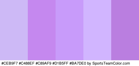 #CEB9F7 #C488EF #C89AF9 #D1B5FF #BA7DE0 Colors