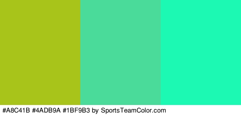 #A8C41B #4ADB9A #1BF9B3 Colors