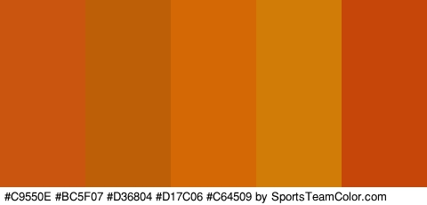 #C9550E #BC5F07 #D36804 #D17C06 #C64509 Colors