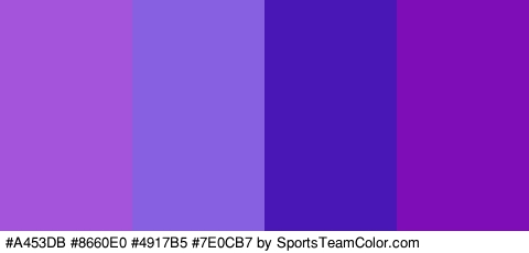 #A453DB #8660E0 #4917B5 #7E0CB7 Colors