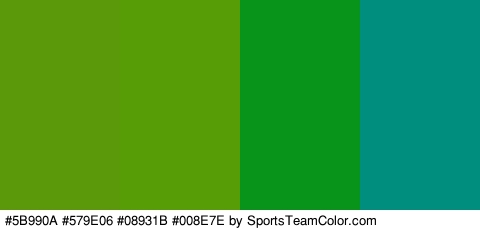 #5B990A #579E06 #08931B #008E7E Colors