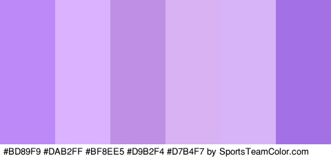 #BD89F9 #DAB2FF #BF8EE5 #D9B2F4 #D7B4F7 #A370E5 Colors