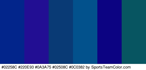 #02258C #220E93 #0A3A75 #02508C #0C0382 #075560 Colors