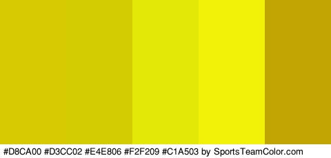 #D8CA00 #D3CC02 #E4E806 #F2F209 #C1A503 Colors