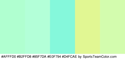 #AFFFD0 #B2FFD8 #85F7DA #E0F794 #D4FCAE Colors