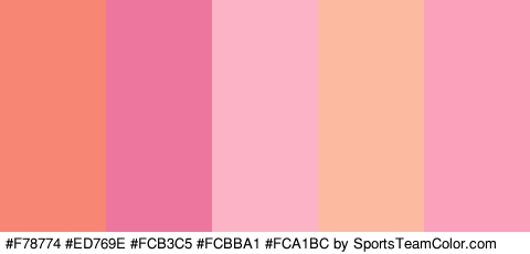 #F78774 #ED769E #FCB3C5 #FCBBA1 #FCA1BC Colors