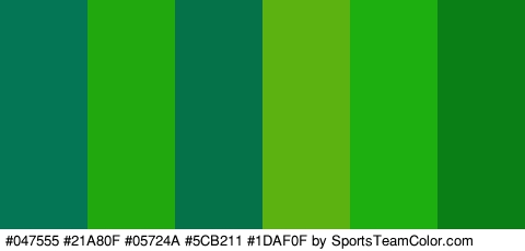 #047555 #21A80F #05724A #5CB211 #1DAF0F #0A7F15 Colors