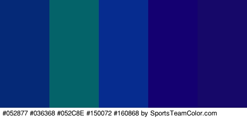 #052877 #036368 #052C8E #150072 #160868 Colors