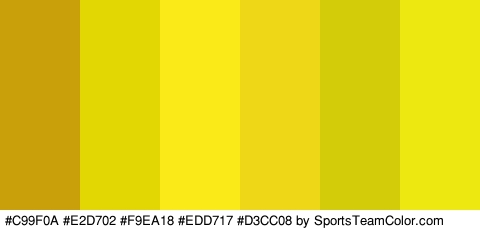 #C99F0A #E2D702 #F9EA18 #EDD717 #D3CC08 #EDE910 Colors