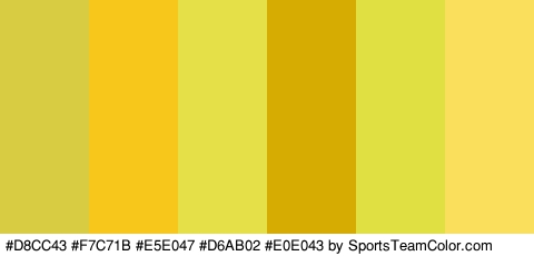 #D8CC43 #F7C71B #E5E047 #D6AB02 #E0E043 #F9DF5C Colors