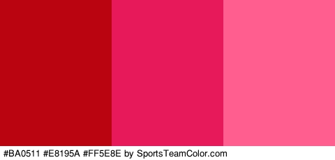 #BA0511 #E8195A #FF5E8E Colors