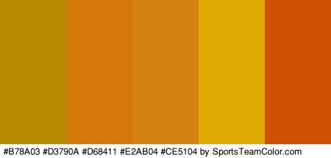 #B78A03 #D3790A #D68411 #E2AB04 #CE5104 Colors