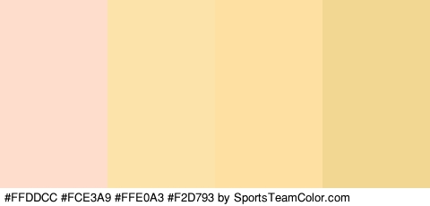 #FFDDCC #FCE3A9 #FFE0A3 #F2D793 Colors