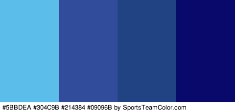 #5BBDEA #304C9B #214384 #09096B Colors