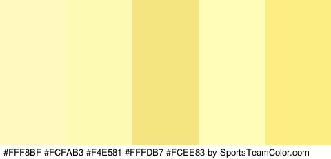 #FFF8BF #FCFAB3 #F4E581 #FFFDB7 #FCEE83 Colors