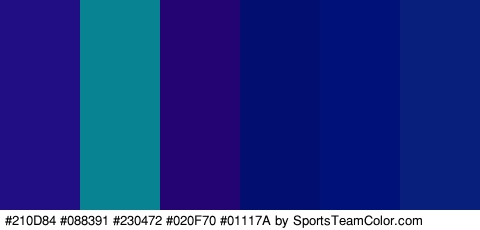 #210D84 #088391 #230472 #020F70 #01117A #081F7C Colors