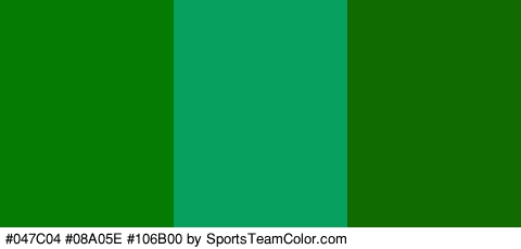 #047C04 #08A05E #106B00 Colors