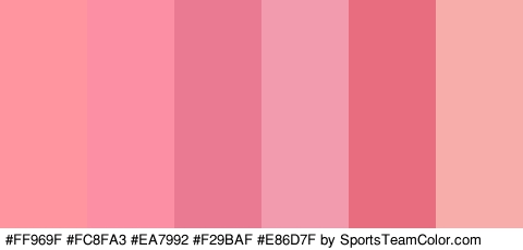 #FF969F #FC8FA3 #EA7992 #F29BAF #E86D7F #F7AEAA Colors