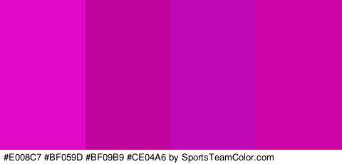 #E008C7 #BF059D #BF09B9 #CE04A6 Colors