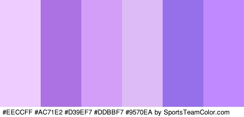 #EECCFF #AC71E2 #D39EF7 #DDBBF7 #9570EA #C089FF Colors