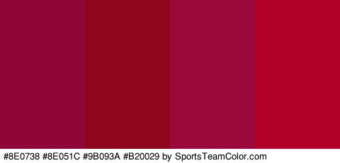 #8E0738 #8E051C #9B093A #B20029 Colors