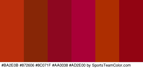 #BA2E0B #872606 #8C071F #AA0038 #AD2E00 #930412 Colors