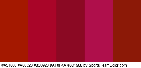 #A51800 #A80528 #8C0923 #AF0F4A #8C1908 Colors