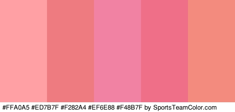 #FFA0A5 #ED7B7F #F282A4 #EF6E88 #F48B7F Colors