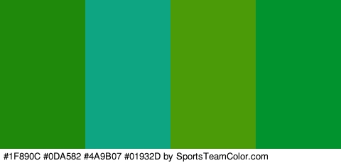 #1F890C #0DA582 #4A9B07 #01932D Colors