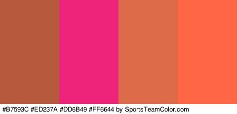 #B7593C #ED237A #DD6B49 #FF6644 Colors