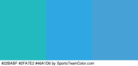 #22BABF #2FA7E2 #46A1D6 Colors