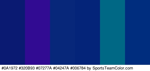 #0A1972 #320B93 #07277A #04247A #006784 #012D7F Colors