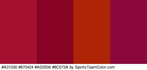 #A31030 #870424 #AD2506 #8C073A Colors