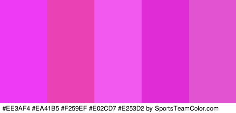 #EE3AF4 #EA41B5 #F259EF #E02CD7 #E253D2 Colors